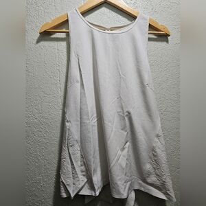 Lululemon Athletica White Asymmetrical Tie Front Tank Top